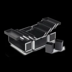 Makeup Case Silver Stripe (KC-156-SS)