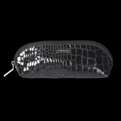 Makeup Pencil Case Snake Skin Pattern Black