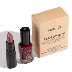 TEAM UP WITH Lipstick Matte & O2M Breathable Nail Enamel Makeup Set